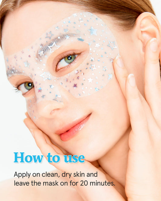 THESAEM Iceland Glitter Eye Goggle Mask - Refreshing & Hydrating Korean Eye Mask Patch for Puffy Eyes - Vitamin & Hyaluronic Acid - Tencel Hydrogel Sheet - Gift for Women 10ea