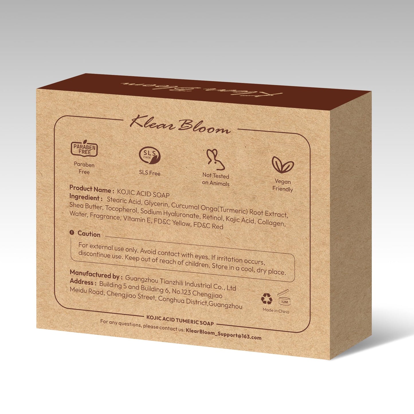 KlearBloom Kojic Acid Soap, Turmeric Soap Bar for Dark Spots Brightening & Moisturizing with Collagen, Vitamin E, Retinol, Hyaluronic Acid, Shea Butter, Paraben & Sulfate-Free 105g x 2 Bars