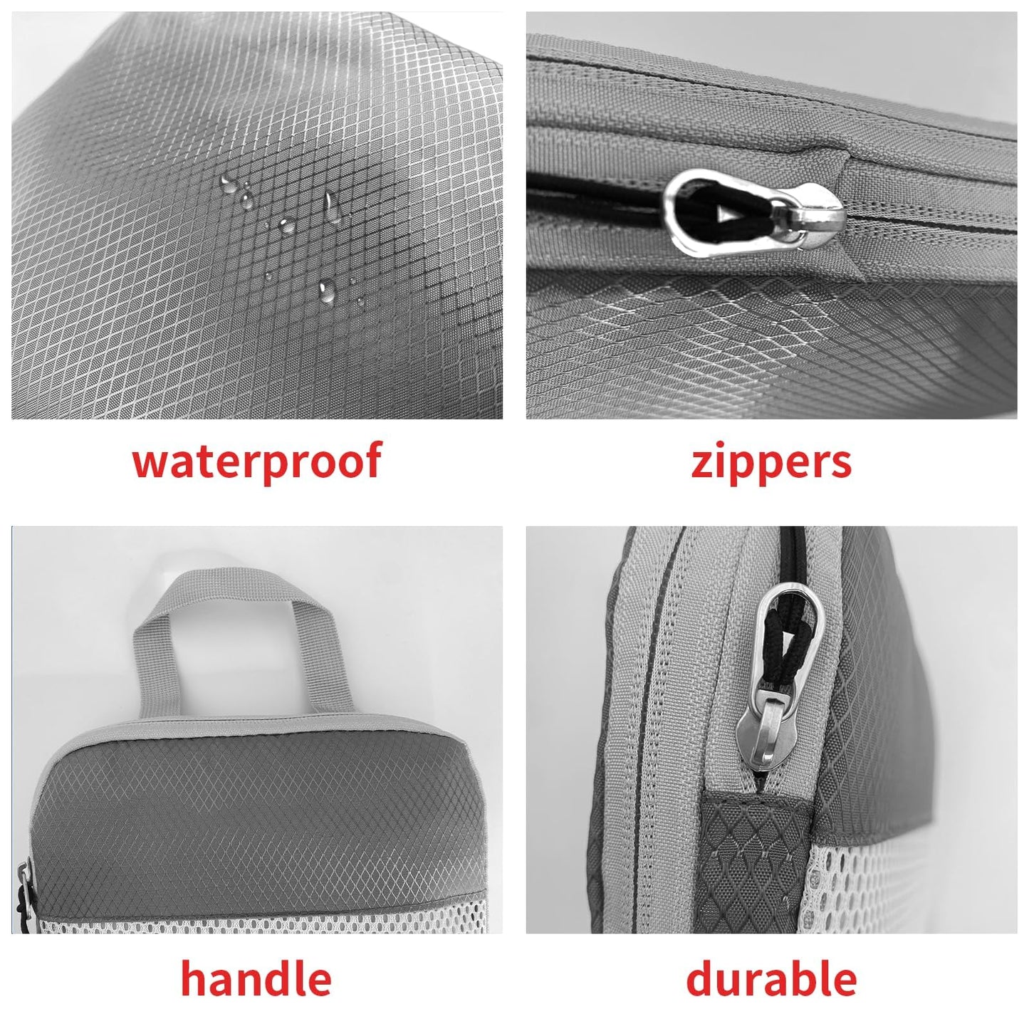 6 Set Compression Packing Cubes for Travel, Lightweight Luggage Organizers, Waterproof & Tear-Resistant, Expandable Travel Organizers Bag Set for Suitcase