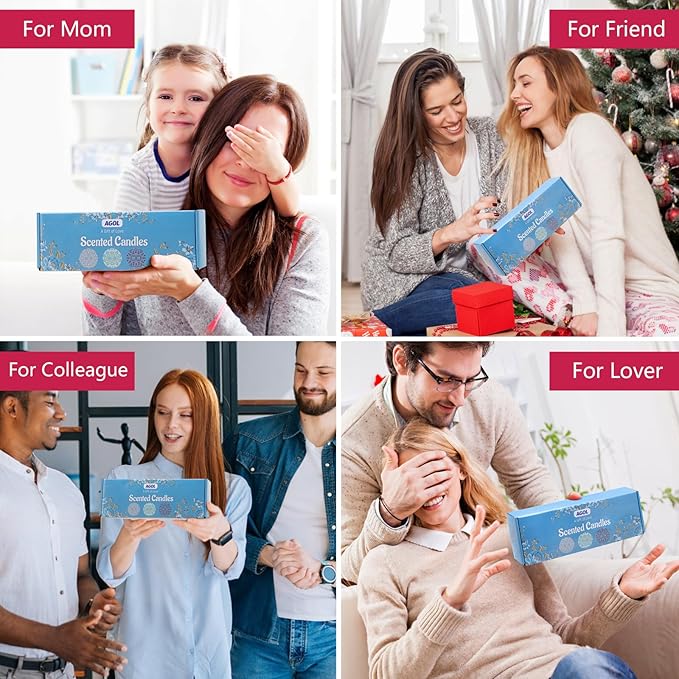 3 Pack Scented Candles Gift, 2.5 oz Aromatherapy Candles for Home Scented, Natural Soy Candles Stress Relief Gift for Women, Portable Small Jar Candles Set Gifts for Mother's Day, Birthday