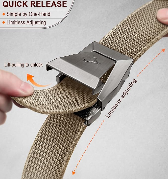 BULLIANT Men Belt 2 Pack,Nylon Web Holster Belt Stretch for Gift Men Outdoor Work Sports Hunting Hiking,Quick Release