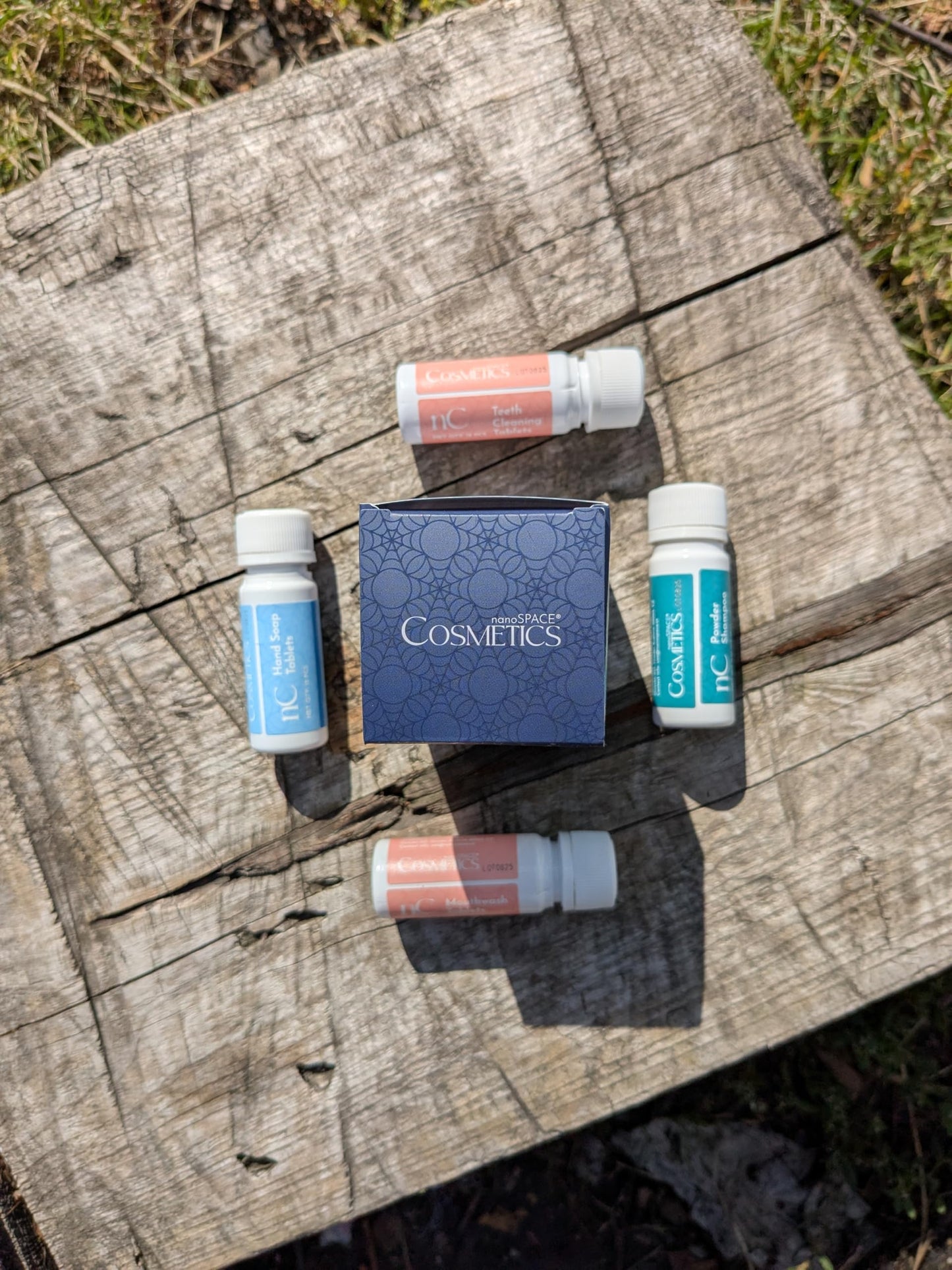 NanoSPACE Waterless Travel Toiletry Set, TSA Compliant, Includes Powder Shampoo, Toothpaste Tablets, Mouthwash Tablets, Soap Tablets