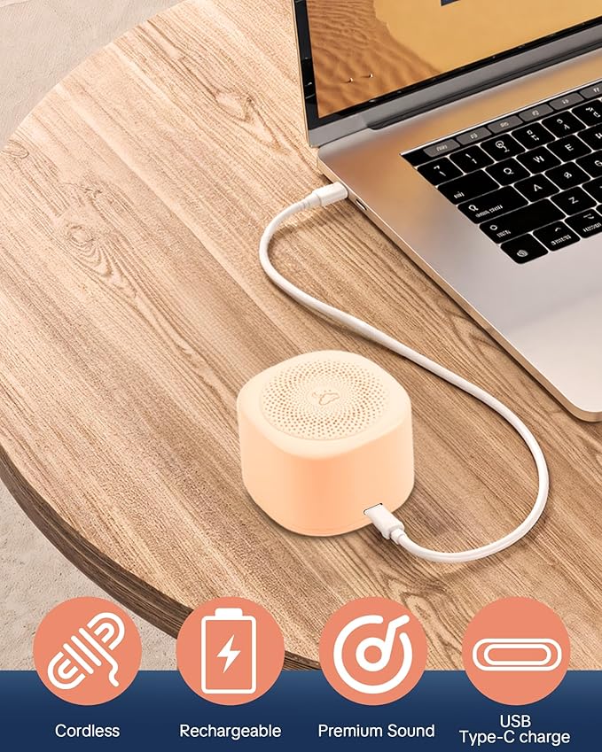 Travel White Noise Sound Machine 20 Sounds, Portable Sound Machine for Adults Sleep, Mini Sleep Aid with Adjustable Volume, 3 Timers, Colorful Night Light, Rechargeable for Baby, Home, Registry Gift