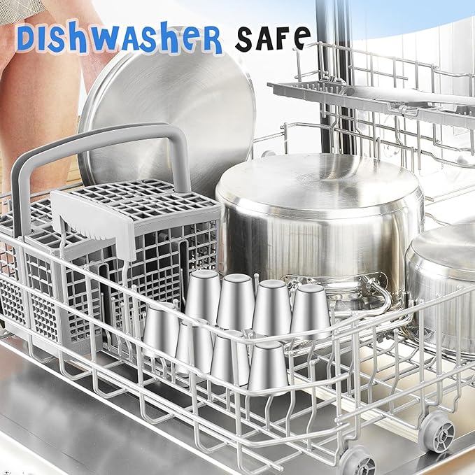 3 Set/12Pcs 30ml Mini Stainless Steel Cups with Storage Bag Metal Drinking Cups Stackable Water Tumblers for Bar Home Travel Office Outdoor Camping,4 Pcs/Set,Dishwasher Safe