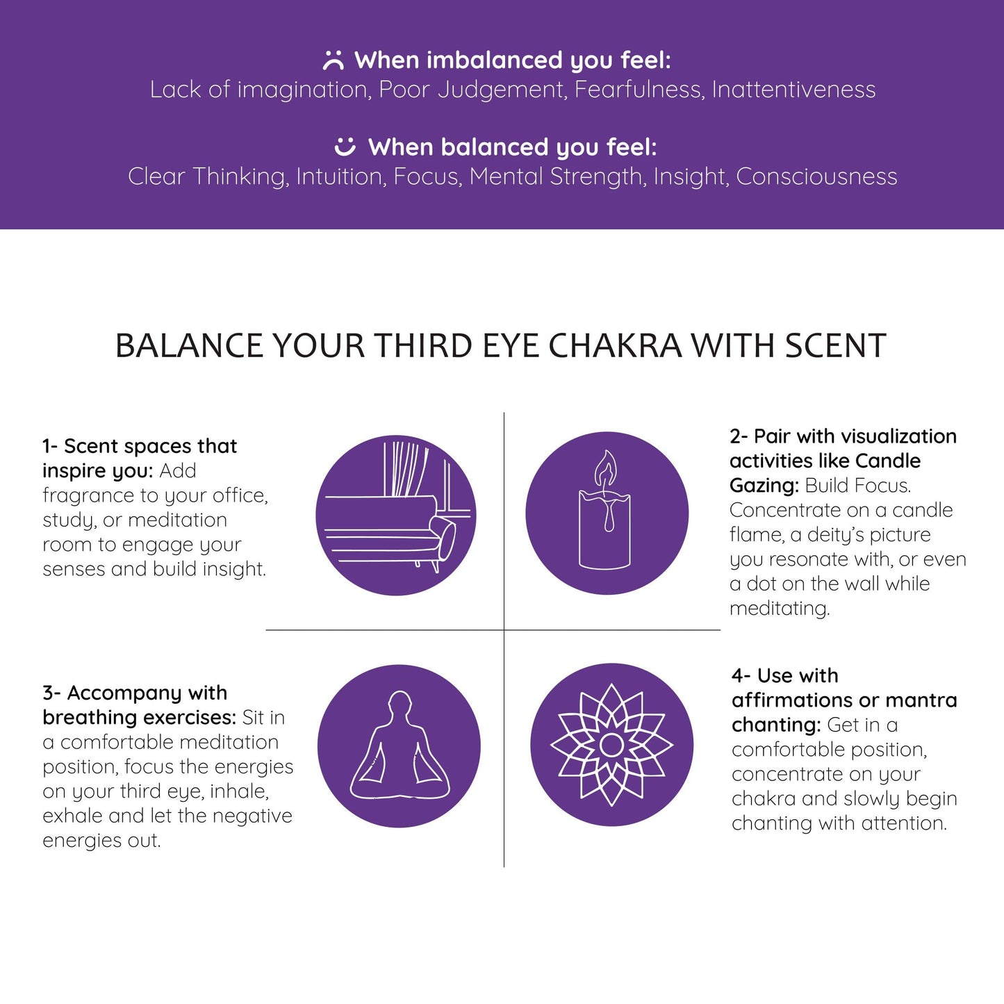 Third Eye Chakra Essential Oil Roll-On Blend by Aromafume | 10ml/0.33 fl oz | Ajna | Aromatherapy Oils for Chakra Balance | Rose & Juniper Extracts | Amethyst Incense for Meditation, Yoga, Reiki