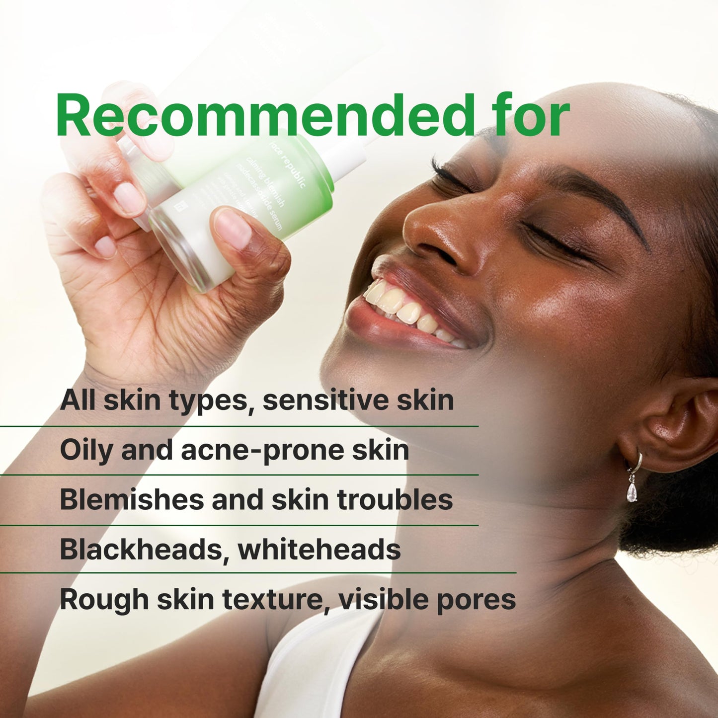 Face Republic Calming Tea Tree Madecassoside Serum 45ml 1.52 fl oz | Lightweight | Soothing | Madecassoside, Tea Tree, Centella Asiatica, Niacinamide | For irritated skin | Vegan Korean Skin Care