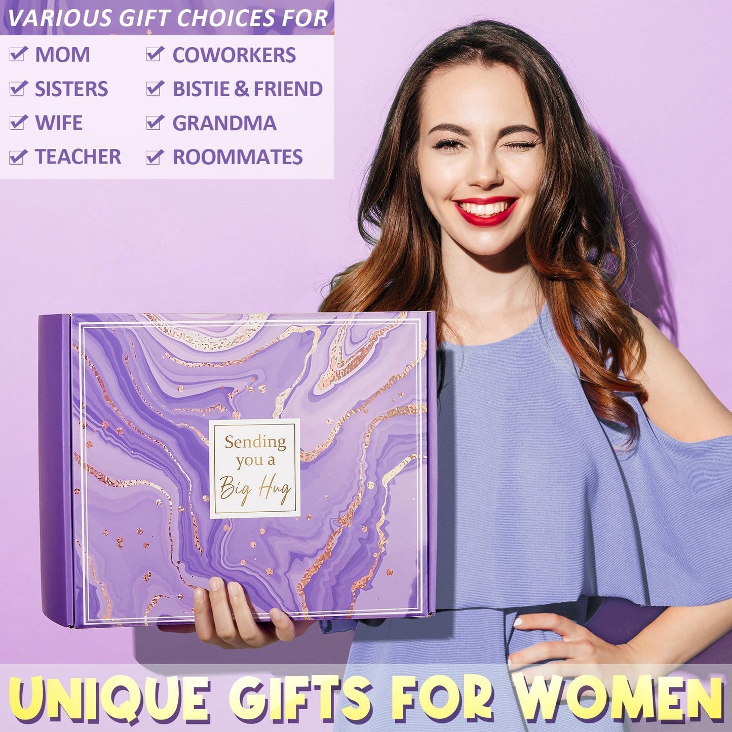 Birthday Gifts for Women Self Care Gifts Get Well Soon Gifts, Lavender Relaxing Spa Gifts Basket Care Package w/ Flannel Blanket 40 OZ Tumbler, Christmas Gifts for Mom Wife Grandma Friends Sisters Her