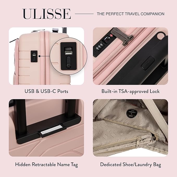 Bric's B|Y Ulisse Spinner Suitcase - 21 Inch Carry-On Luggage - Hard Exterior and TSA-Approved Lock - Rosa Perla