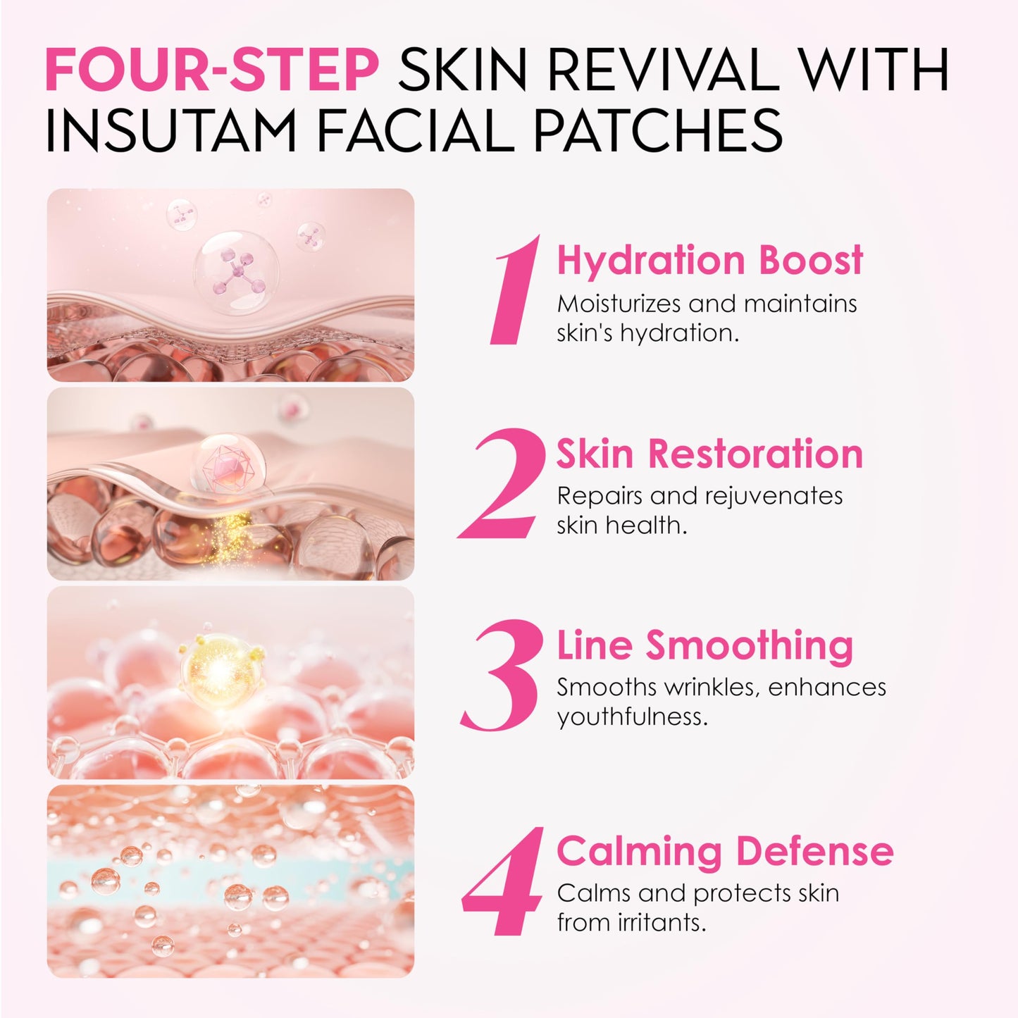 Insutam Forehead Wrinkle Patches for Anti-wrinkles: Overnight Face Wrinkles Patches to Lift Smile Lines for Women (PINK)
