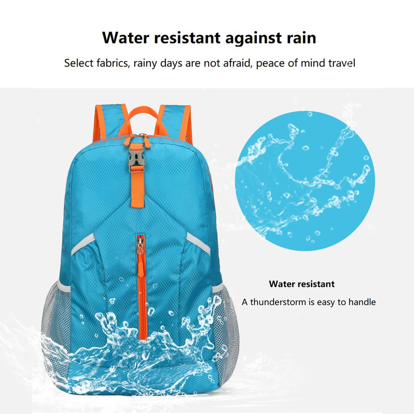 levayhill 25L Foldable Hiking Backpack Lightweight Packable Basic-Daypack Collapsible Bag Water-Resistant Travel Men Women Camping Cycling Outdoor (Blue)