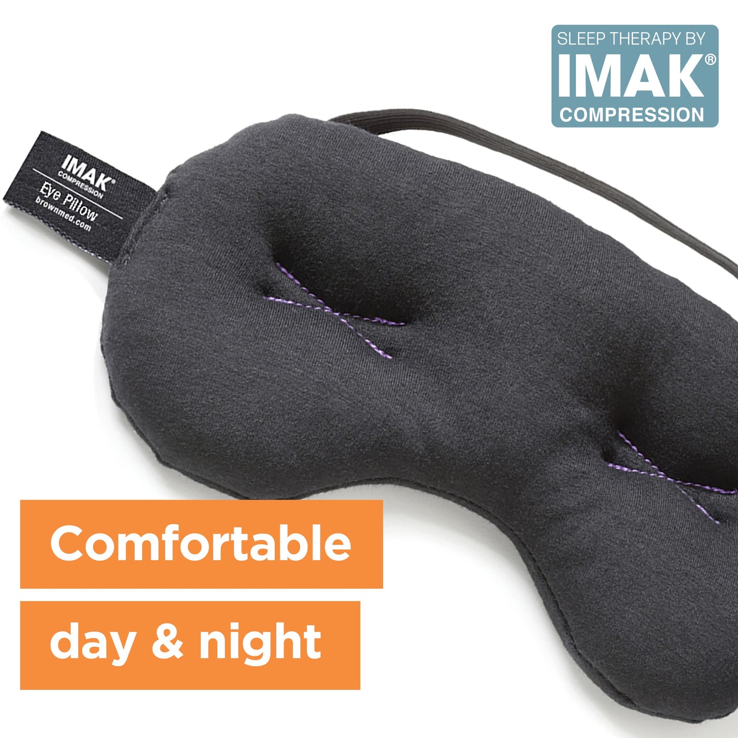 Brownmed IMAK Eye Pillow - Sleep Mask with ErgoBeads for Pain Relief - Cooling & Relaxing Sleep Aid - Black