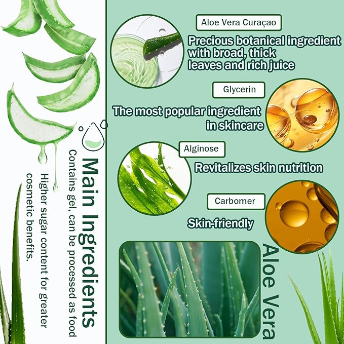 99% Purity Aloe Vera Gel,260ml - Hydrating Aloe Vera Gel for Face and Skin,No Sticky Moisturizing Aloe Gel A