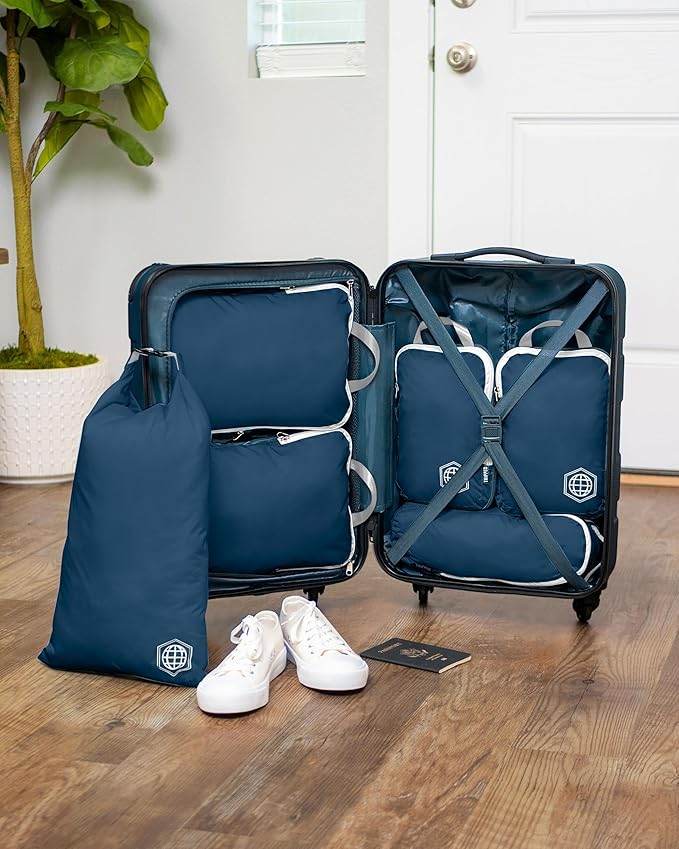 Compression Packing Cubes Set for Travel - Lightweight, Durable Clothes Organizer for Carry-On Luggage and Suitcases by TRIPPED Travel Gear