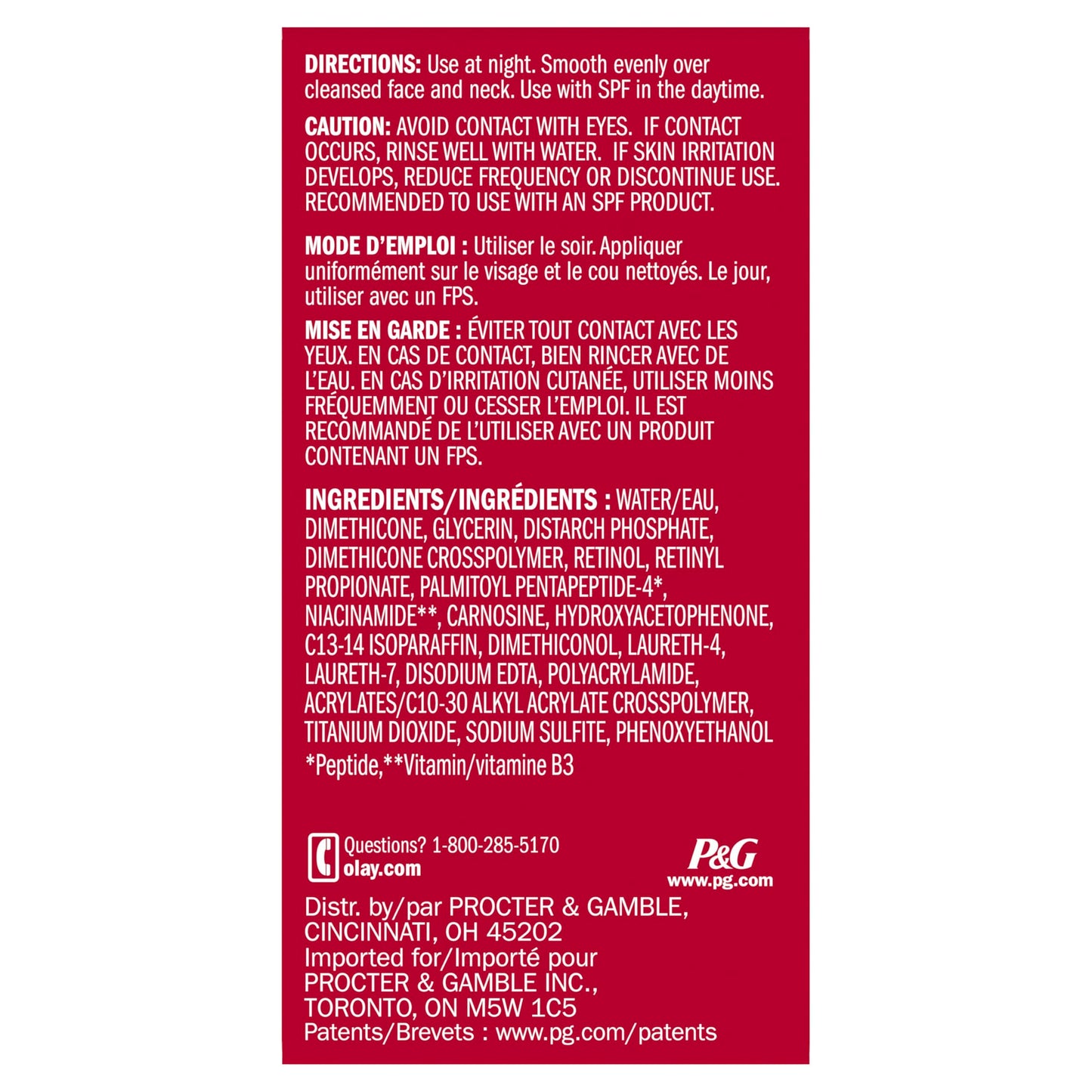 Olay Retinol 24 Face Moisturizer, Anti-Aging Night Cream for Women, Trial Size, Fragrance-Free, Non Greasy - Anti-Wrinkle, Smooth Fine Lines, Tightening Skin Care - Peptides, Glycerin, 0.5 Oz