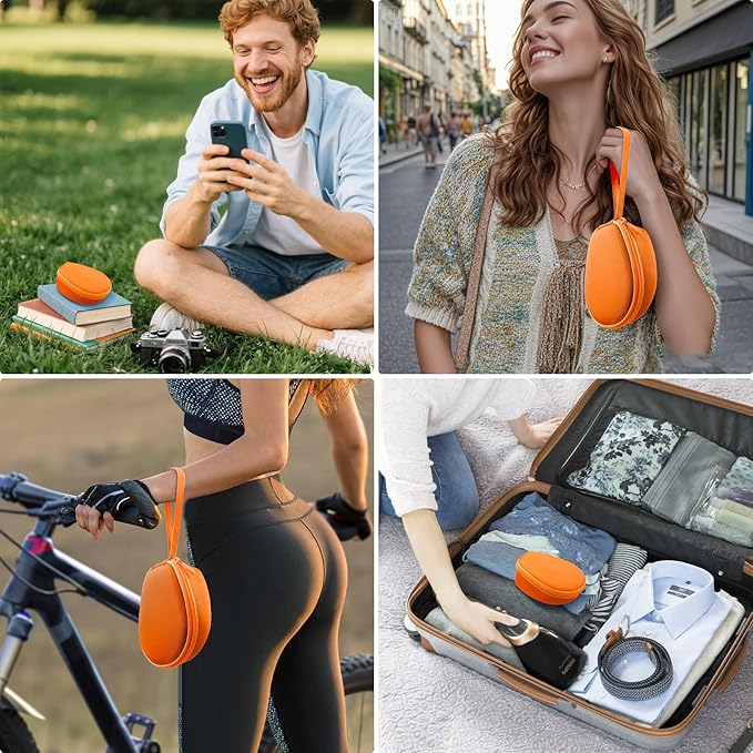 co2CREA Hard Case for SHOKZ New OpenRun Pro 2/1/Mini, OpenRun Standard/Mini, OpenMove, OpenSwim Pro, OpenSwim, Compatible with All SHOKZ Open-Ear Bone Conduction Sport Headphones, Orange Case