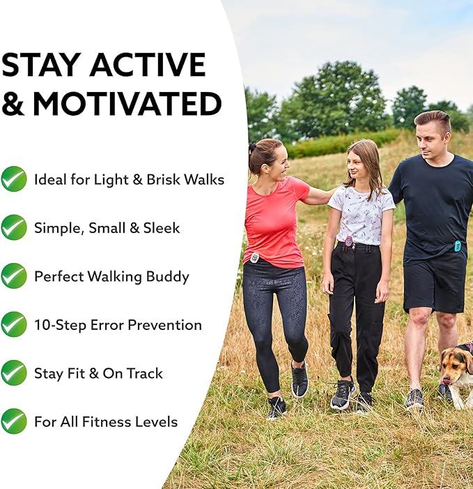 3DFitBud Simple Step Counter Walking 3D Pedometer by 3DActive with Clip, Lanyard Accurate Fitness Tracker for Men, Women & Elderly Daily Exercise - A420S