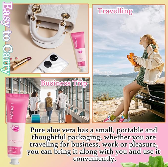 8PCS Aloe Vera Gel for Face,Gentle Moisturizing After Sun Lotion for Women and Men,Refreshing Non-Sticky Aloe Vera Gel for All Skin Types