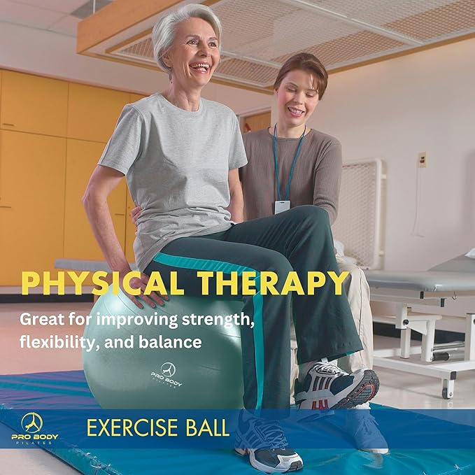 ProBody Pilates Yoga Ball - Exercise Balls, Various Sizes, for Stability, Pregnancy, Workout & Physical Therapy