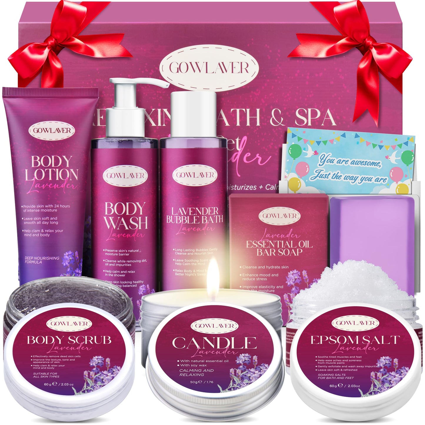 Spa Gifts for Women,Relaxing Bath Set & Stress Relief Body Wash Self Care Package,Secret Santa Christmas Stocking Stuffers Gifts Women Birthday Her Mom Sister Wife Friend Valentine Mothers Day