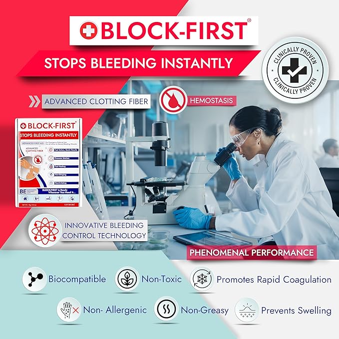 Advanced First Aid Kit– Stops Bleeding Instantly & Prevents Stitches, Emergency Trauma Medical Kit for Home, Car, Travel, Camping, Hiking, Office, Sports, Outdoor Survival, Multi-Use Pack