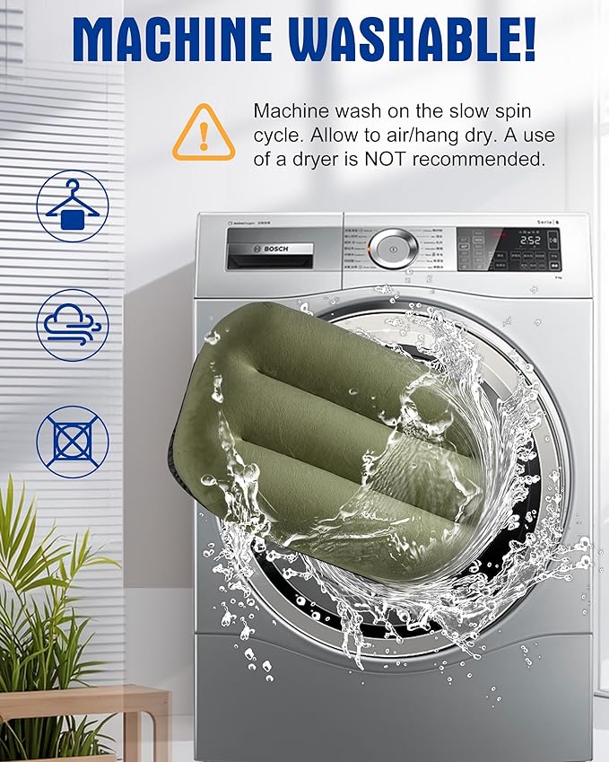 Ultralight Inflatable Camping Pillow for Sleeping – Soft Velvet Cover, Compact & Portable, Ergonomic Neck Support, Machine Washable Air Pillow, Perfect for Travel, Hiking, Backpacking – Green