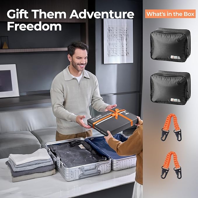 Apex Series Vacuum Bags for Travel Luggage, 180° Open, Reusable Compression Bags for Carry On Suitcases and Backpack, Vacuum Seal Packing Cube for Cloth (2Medium No Pump)