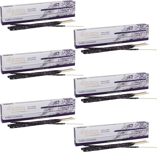 Tulasi Lavender Smudge Incense Sticks Pack – 48 Natural Smudge Sticks (6 Boxes x 8) | Long Burning (55 Min) | Aromatherapy, Spiritual Cleansing, Meditation, Mood Lifting, Air Purifying Incense