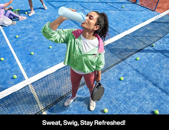 26 oz Insulated Water Bottle with 2-in-1 Straw and Spout Lid, Glow-in-the-Dark, 24H Cold, Leakproof, Fits in Car Cup Holder, Stainless Steel for Sports, Travel, and School (Midnight Mirage)