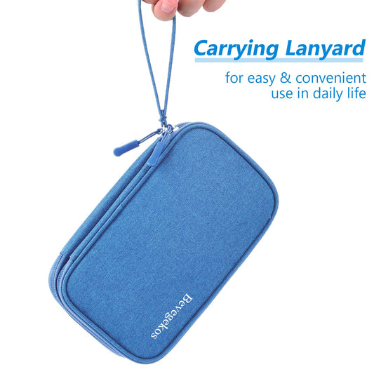 Bevegekos Electronics Organizer Case Travel Accessories Cords Cables Pouch Power Bank Bag (Medium, Azure Blue)