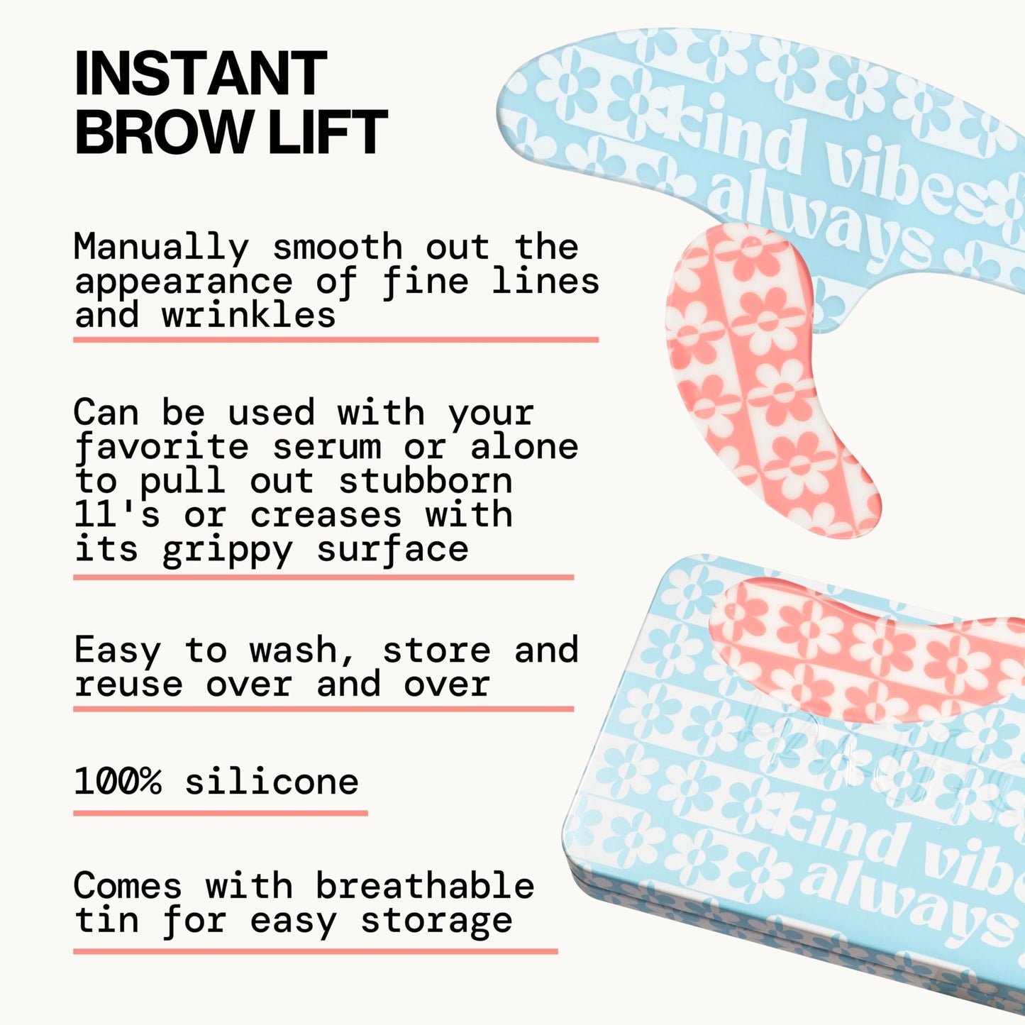 Pacifica Reusable Mask Set – Silicone Undereye & Brow Mask Set for Forehead & Under Eye, Anti-Wrinkle, Firming, Pair with Serum, Vegan & Cruelty-Free, 3 Pieces