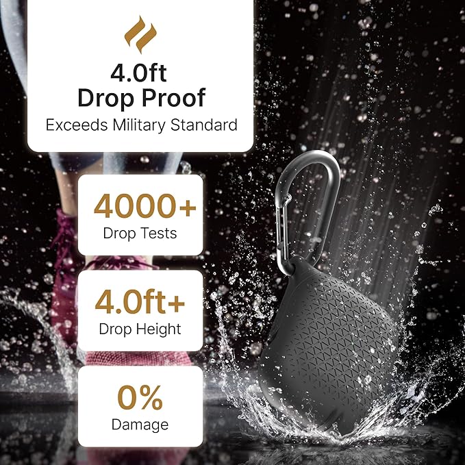 Catalyst Waterproof Case for AirPods Pro 2nd Generation and AirPods Pro 1st Generation - Wireless and USB-C Charging Compatible, One Piece Design, High Drop Protection Case with Carabiner