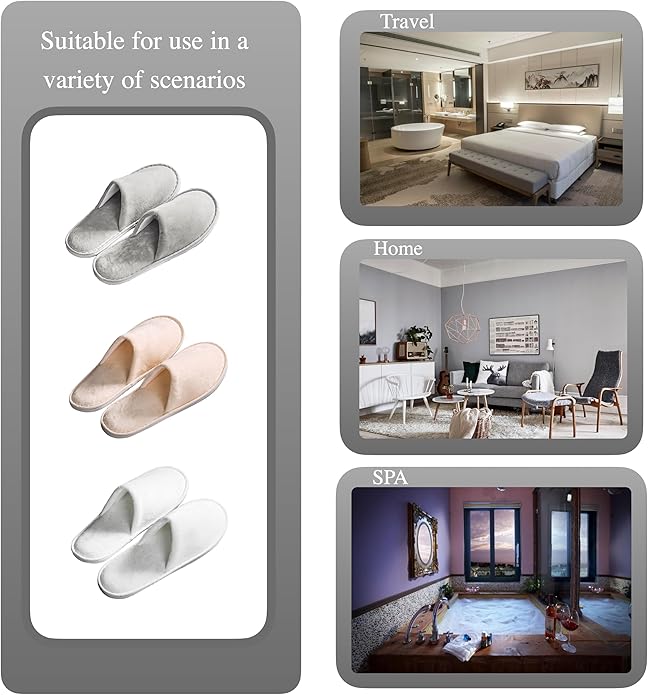 6-10 Pairs Spa Slippers, Non Slip Disposable Slippers For Guest, Washable Reusable, Which Can Be Used As Women Men, House, Indoor, Bathroom, Bedroom, Hotel, Bride Slippers
