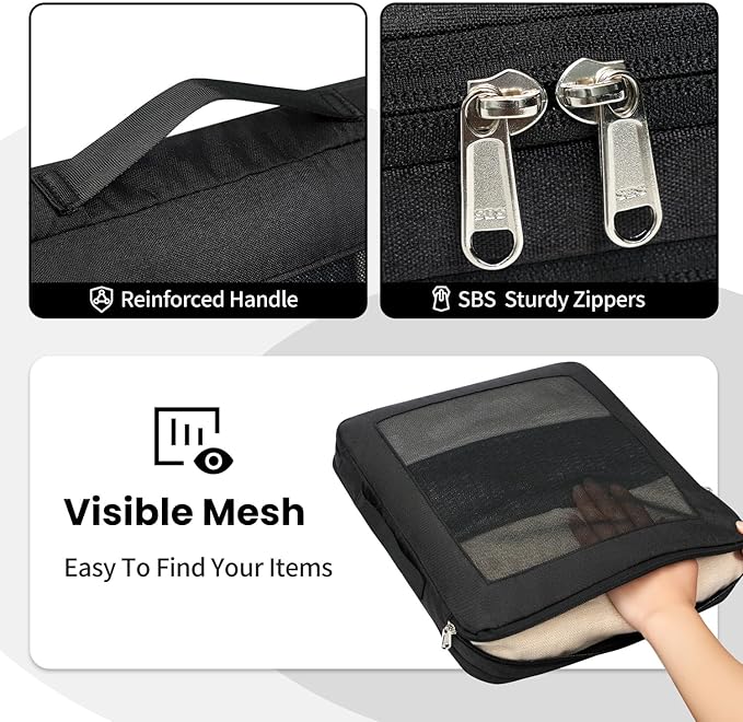 8 Set/6 Set/4 Set Compression Packing Cubes for Travel, Lightweight Vacation Travel Essentials, Travel Accessories for Suitcase Organizer Bags Set, Durable Luggage Organizer