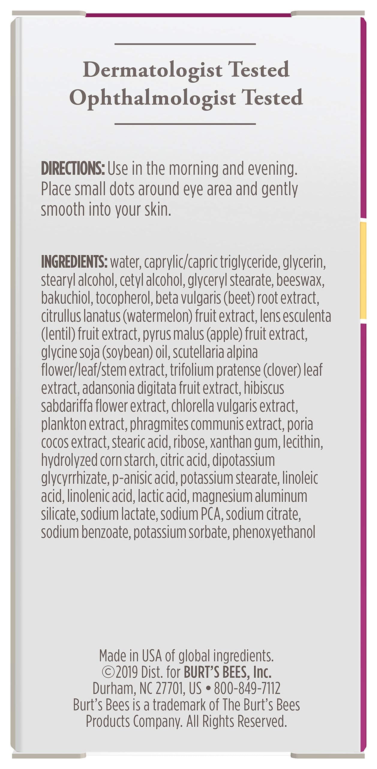 Burt's Bees Renewal Smoothing Eye Cream, Firming Eye Cream, 0.58 Ounce