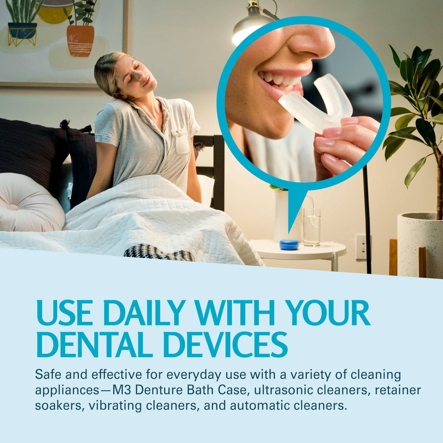 Retainer Cleanser Tablets Invisalign Cleaner, Removes Odors Discoloration Stains and Plaque 4 Month Supply Denture Cleansers Retainers Mouth Guards Denture Bath Mint by M3 Naturals