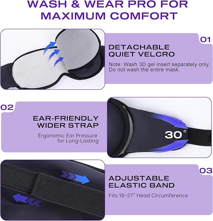 Sleep Mask Headphones Bluetooth 5.4 with 3D Removable Hot & Cold Compress, TOPOINT Weighted Eye Mask Blackout Soft, Cooling Breathable for Women Men Deep Sleep Relax Tired Eyes Migraine Office Travel