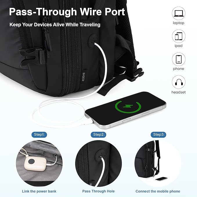 Carry On Travel Backpack, 35L-40L Expandable Extra Large Airline Approved,Lightweight Daypack for Men and Women