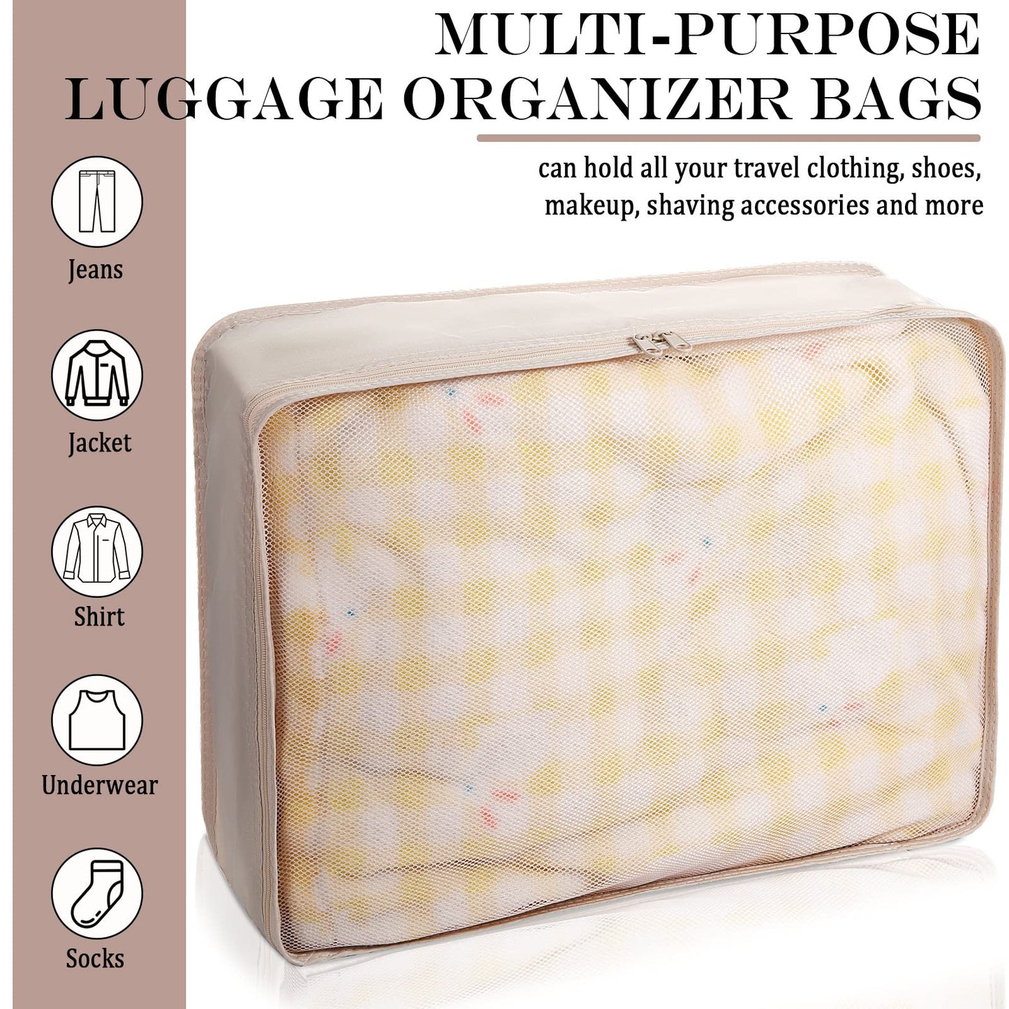 Shappy 12 Set Packing Cubes Luggage Organizer Bags Travel Luggage Suitcases Organizers Luggage Cubes with Shoe Bag