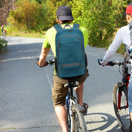 TANTOMI Small Hiking Backpack, 25L Ultralight Foldable Camping Backpack Breathable Travel Backpacks Hiking Daypack for Men Women (Teal Blue)