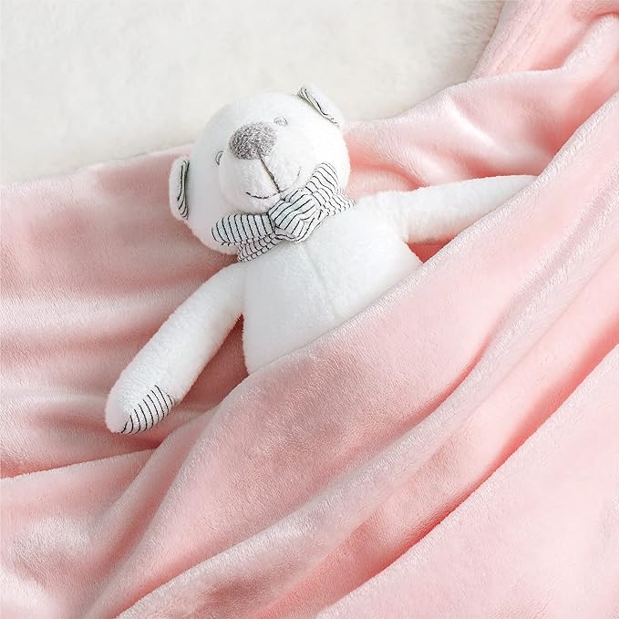 Bedsure GentleSoft Bedding Fleece Blanket for Girls and Boys - Soft Cozy Cute Small Throw Blankets for Travel, 43x55 Inches, Pink