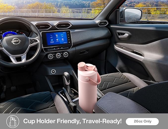 26 oz Insulated Water Bottle with 2-in-1 Straw and Spout Lid, Keep Cold 24H, Leak-Proof, Fits in Car Cup Holder, Stainless Steel Water Bottle for Sports, Travel, Gym, and School (Swamp Doodle)