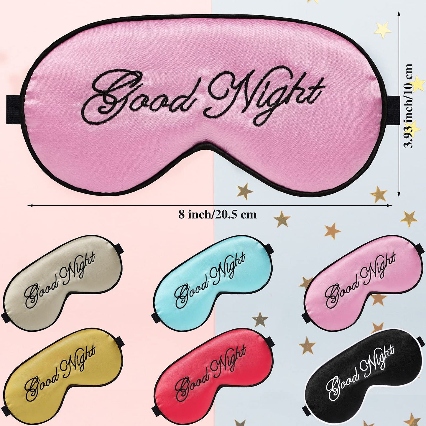 Syhood 6 Pieces Silk Sleep Eye Cover Masks Satin Eye Mask Soft Blindfold Sleeping Mask Adjustable Strap Blinder Night Eyeshade Cover for Women Men Night Travel Nap(Multicolor)