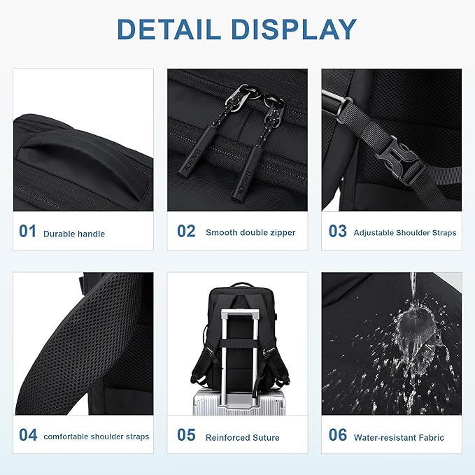 Carry On Travel Backpack, 35L-40L Expandable Extra Large Airline Approved,Lightweight Daypack for Men and Women