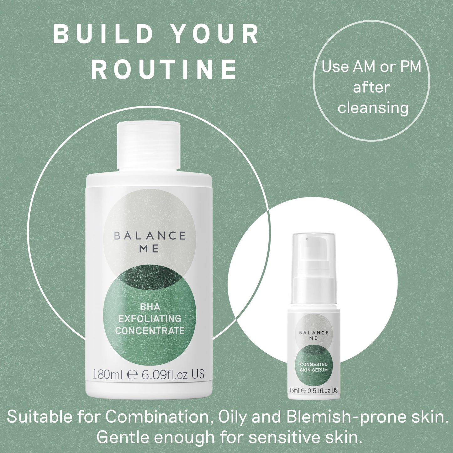 Balance Me Congested Skin Serum, Natural Acne Treatment for Face with Kanuka & Moringa, Non-Drying Spot Serum for Oily, Combination & Sensitive Skin (1 x 0.5 fl oz)