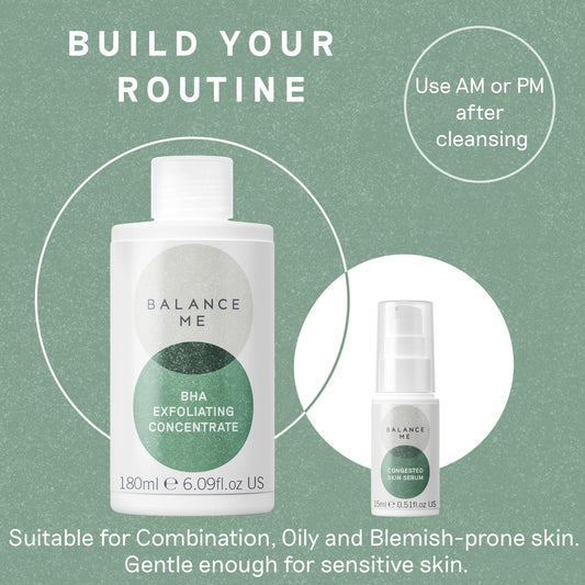 Balance Me Congested Skin Serum, Natural Acne Treatment for Face with Kanuka & Moringa, Non-Drying Spot Serum for Oily, Combination & Sensitive Skin (1 x 0.5 fl oz)