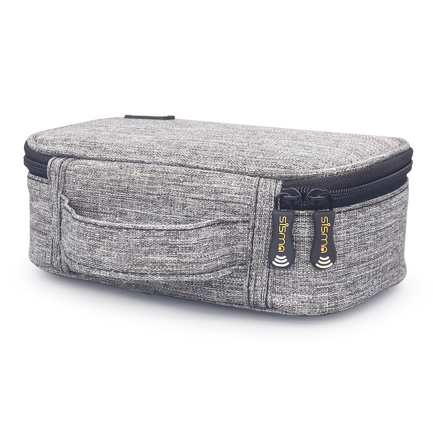 sisma Electronics Cords Organizer Tech Accessories Storage Case Travel Small Carrying Bag for Charging Cables Adapter USB Plugs Power Cord Leads - Grey 1680d