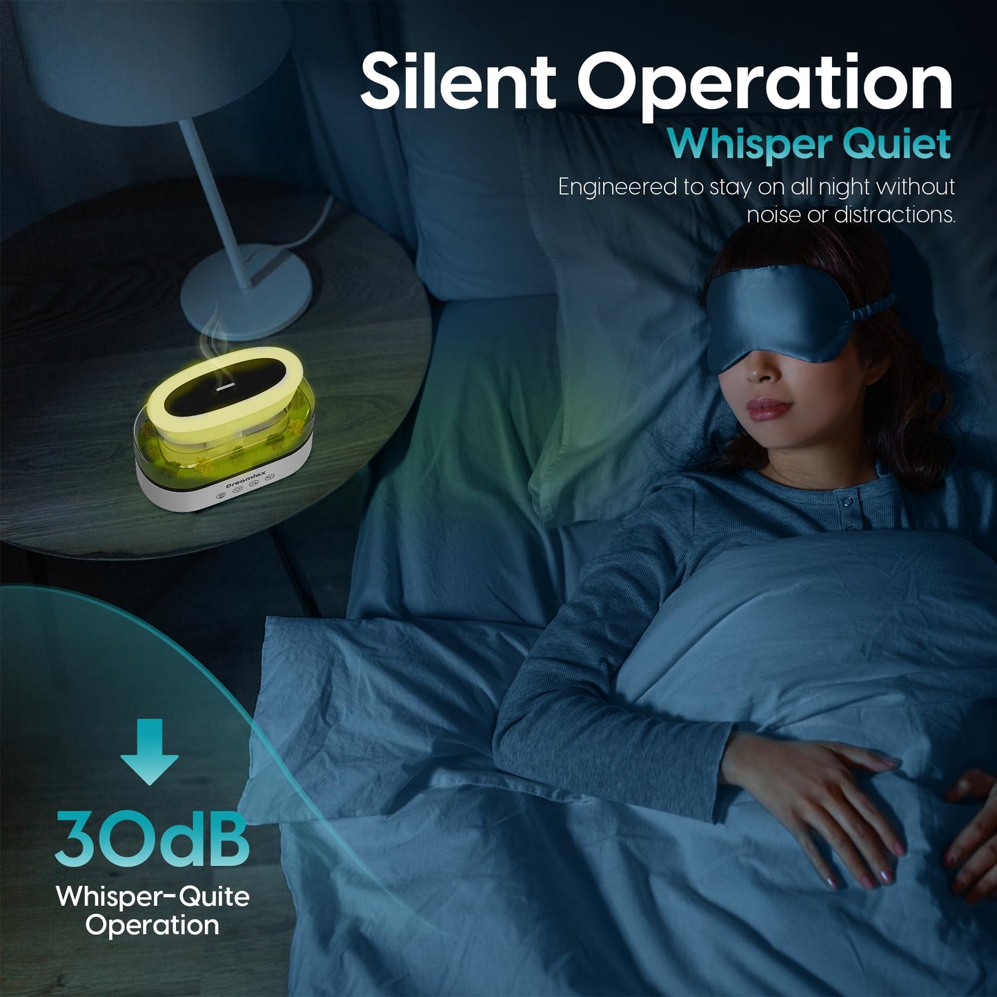 Dreamlax Rain Humidifiers for Bedroom – Cool Mist Essential Oil Diffuser, White Noise Machine with 10 Nature Sounds, 7 LED Lights, Remote Control & Decorative Raindrop Lamp