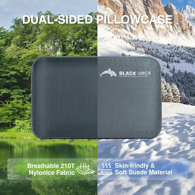 Camping Pillow, Memory Foam Travel Pillow with Portable Bag, Travel Pillows for Sleeping Hiking Pillow for Car Camping, Airplane, Backpacking