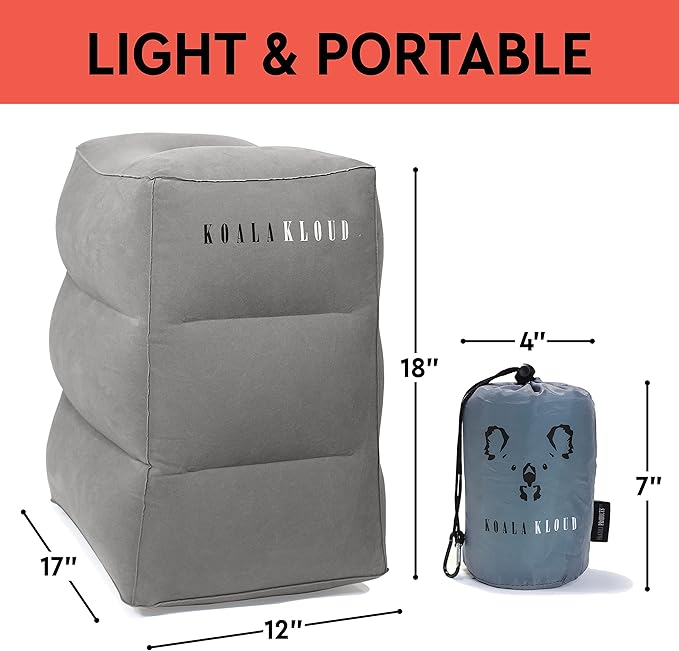 Koala Kloud Inflatable Foot Rest Pillow – for Toddlers & Kids, Ideal for Flights, Car Seats, or Under Desk Use