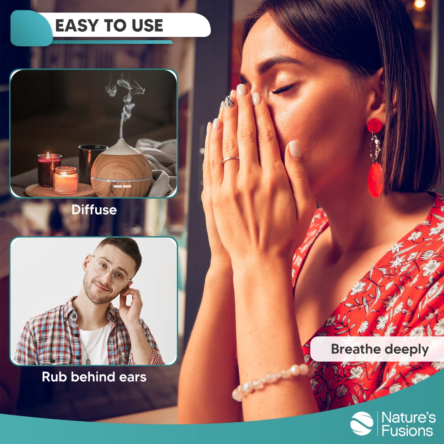 Nature's Fusions Vertigo Relief, Ginger Oil Nausea Relief Essential Oil Blends (15ml) - Fast-Acting Motion Sickness Relief, Morning Sickness Relief, Dizziness Relief, & Vertigo Medicine w/ Peppermint